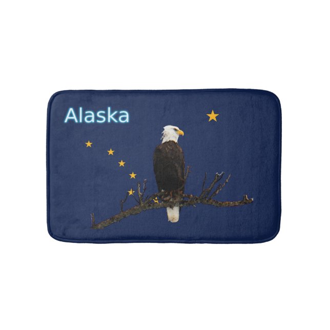 Alaska Eagle och Flagga Badrumsmatta (Framsidan)