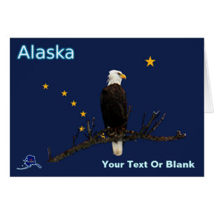 Alaska Eagle och Flagga Hälsningskort