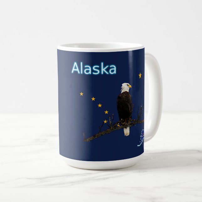 Alaska Eagle och Flagga Kaffemugg (Framsida höger)