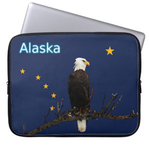 Alaska Eagle och Flagga Laptop Fodral