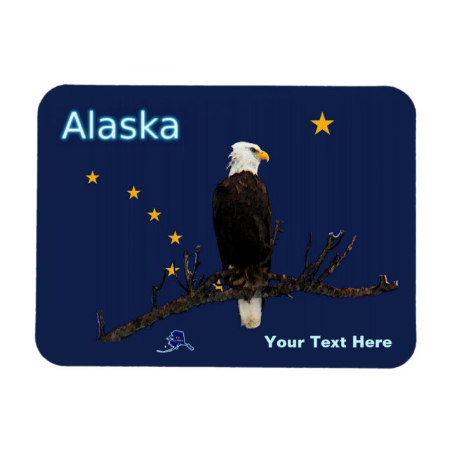 Alaska Eagle och Flagga Magnet (Horisontell)