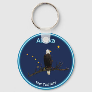Alaska Eagle och Flagga Nyckelring