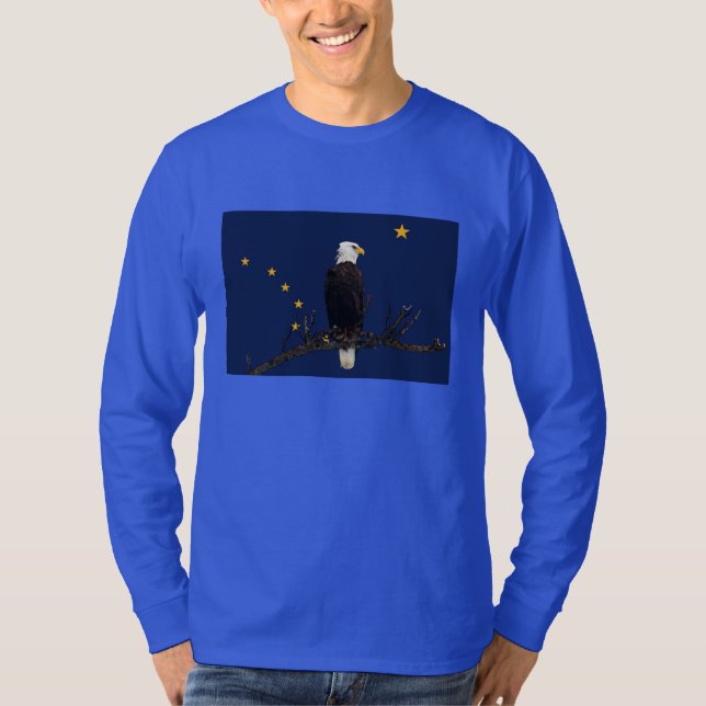 Alaska Eagle och Flagga T-shirt (Framsida)