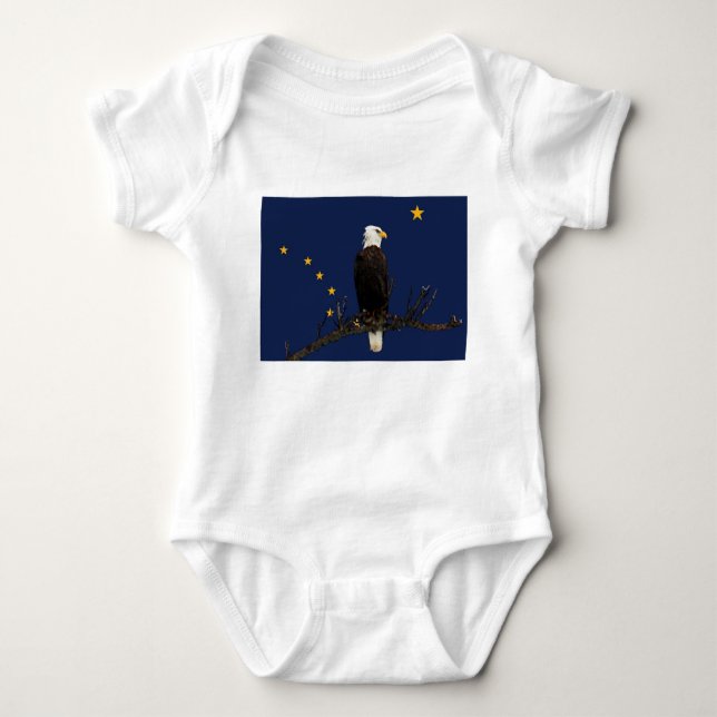 Alaska Eagle och Flagga T-shirt (Framsida)