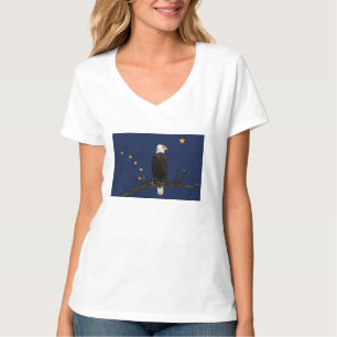 Alaska Eagle och Flagga Tee Shirt