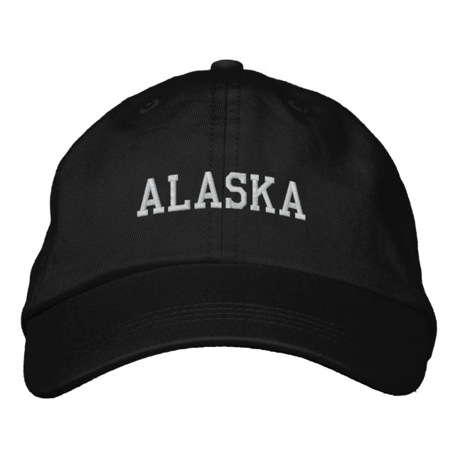 Alaska Embroized Justable Cap Black Broderad Keps (Framsida)