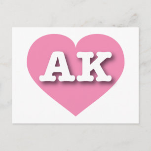 Alaska Enhetligt Rosa Hjärta - jag älskar AK Vykort