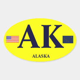 Alaska* Euro Stil Bumper Oval Bumper Sticker* Ovalt Klistermärke