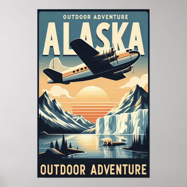 Alaska Exdoor Äventyr Vintage resor Poster (Framsidan)