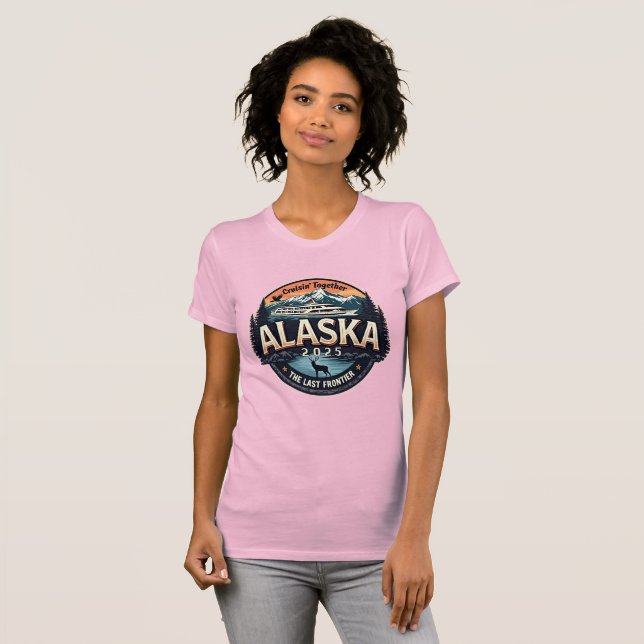 Alaska Family Cruise 2025 Rosa T Shirt (Hel framsida)