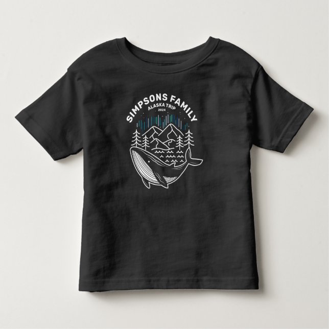 Alaska Family Group Cruise Resa Whale Watching T Shirt (Framsida)