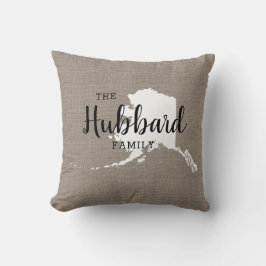 Alaska Family Monogram State Dekorativ kudde