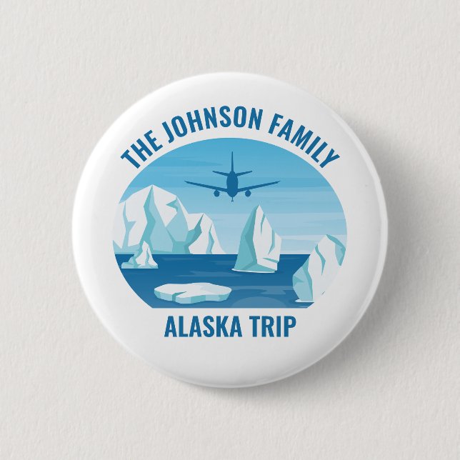 Alaska Family Vacation Anpassningsbar Blue Glacier Knapp (Framsida)