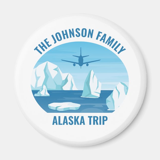 Alaska Family Vacation Anpassningsbar Blue Glacier Magnet (Framsidan)