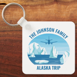 Alaska Family Vacation Anpassningsbar Blue Glacier Nyckelring