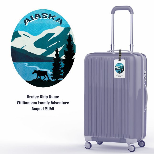 Alaska Family Vacation Cruise Monogram Bagagebricka (Skapare uppladdad)