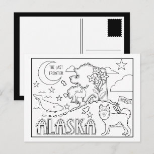 Alaska färg me collage vykort