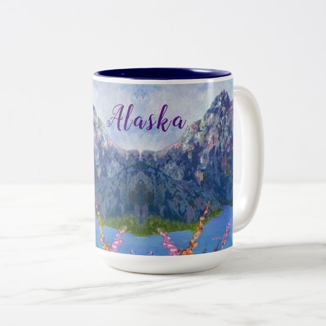 Alaska Fireweed Mountain 15oz Coffee Mugg (Framsida höger)