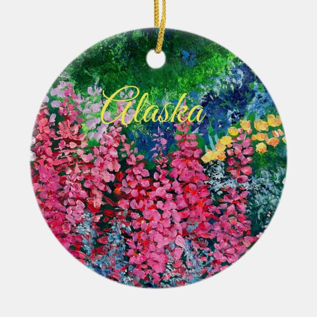 Alaska Fireweed Ornament_ALASKA eCeramic Ornament (Framsidan)