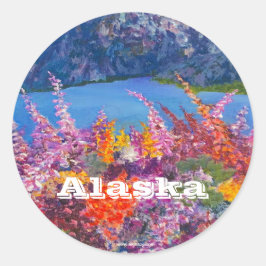 Alaska Fireweed round-dekal Runt Klistermärke
