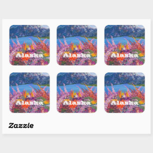 Alaska FireweedvSticker Fyrkantigt Klistermärke
