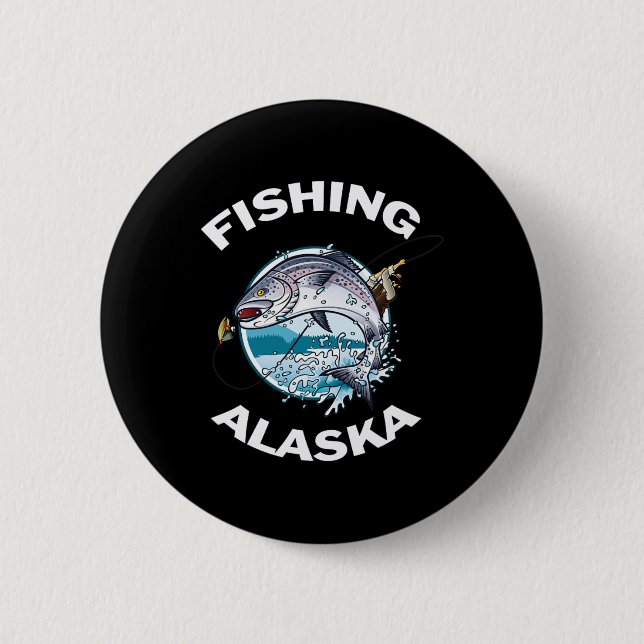 Alaska Fish Alaskas Vild Salmon Souvenir Fishing Knapp (Framsida)