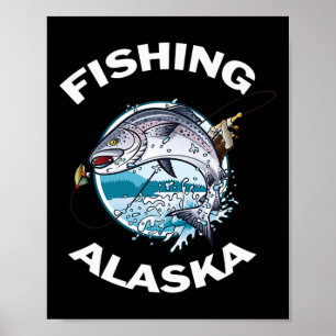 Alaska Fish Alaskas Vild Salmon Souvenir Fishing Poster
