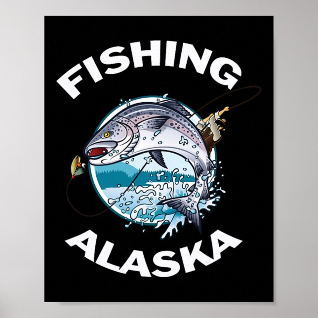 Alaska Fish Alaskas Vild Salmon Souvenir Fishing Poster (Framsidan)