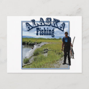 Alaska-fiske vid floden vykort