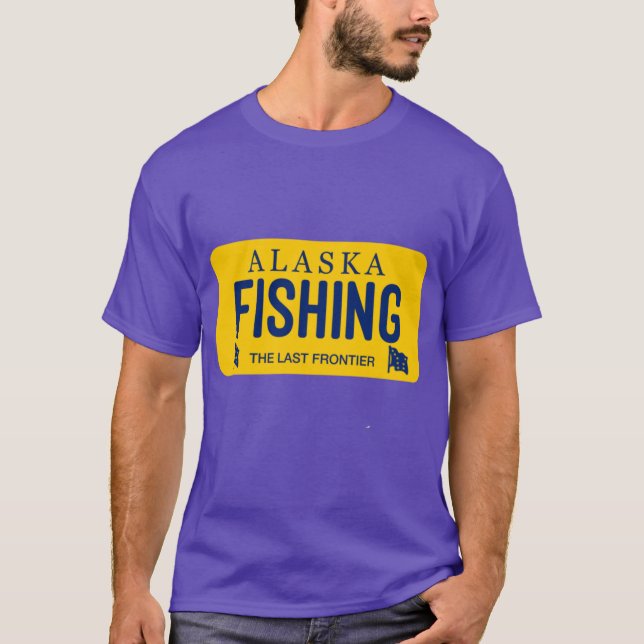Alaska fiskelicensskylt t shirt (Framsida)