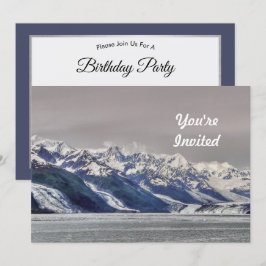 Alaska Fjord Glacier Ligcape Photo Birthday Inbjudningar