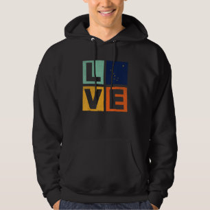 Alaska Flag Älska Alaska Hoodie