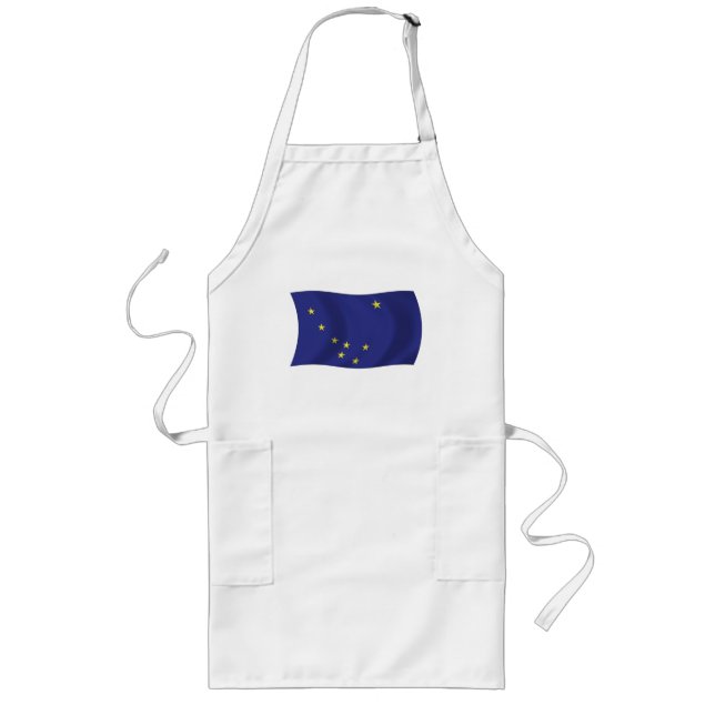 Alaska Flagga Apron Långt Förkläde (Framsidan)