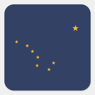 Alaska Flagga, Flagga Alaska Fyrkantigt Klistermärke