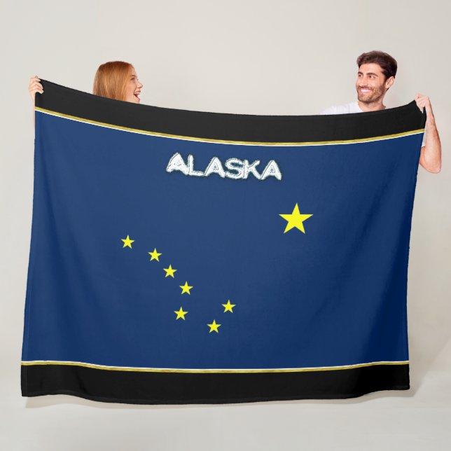 Alaska flagga fleecefilt (På plats)