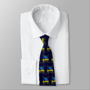Alaska Flagga Ice Hockey Tie Slips