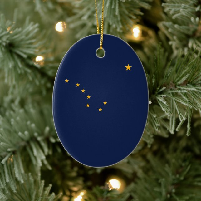 Alaska Flagga Julgransprydnad Keramik (Träd)