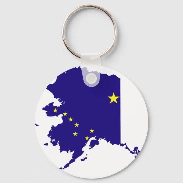 Alaska Flagga Karta Nyckelring (Framsida)
