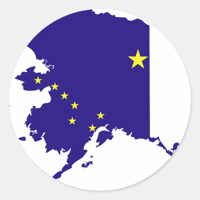 Alaska Flagga Karta Runt Klistermärke (Framsida)