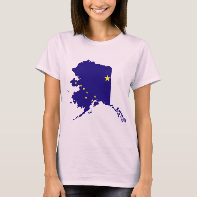 Alaska Flagga Karta Tee (Framsida)