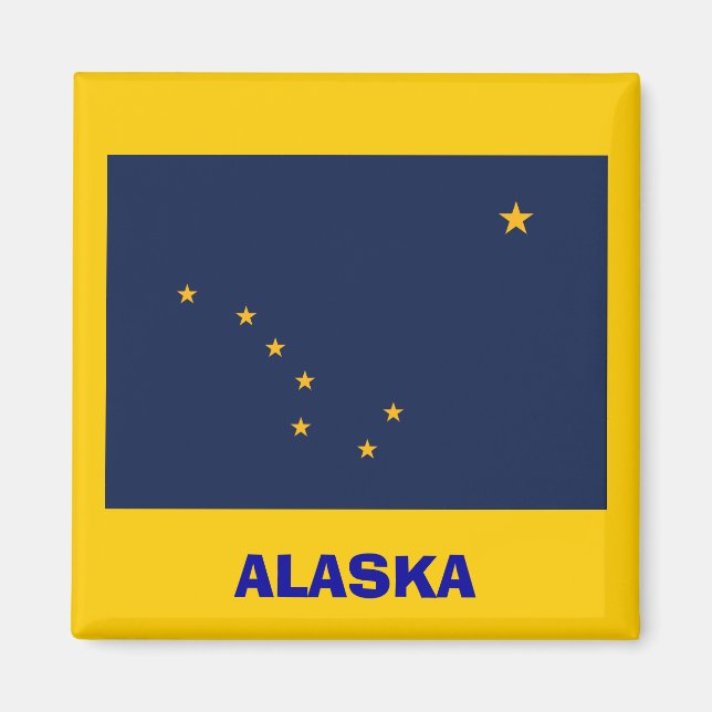 Alaska* Flagga Magnet / Alaska Sjunker Magneten (Framsidan)