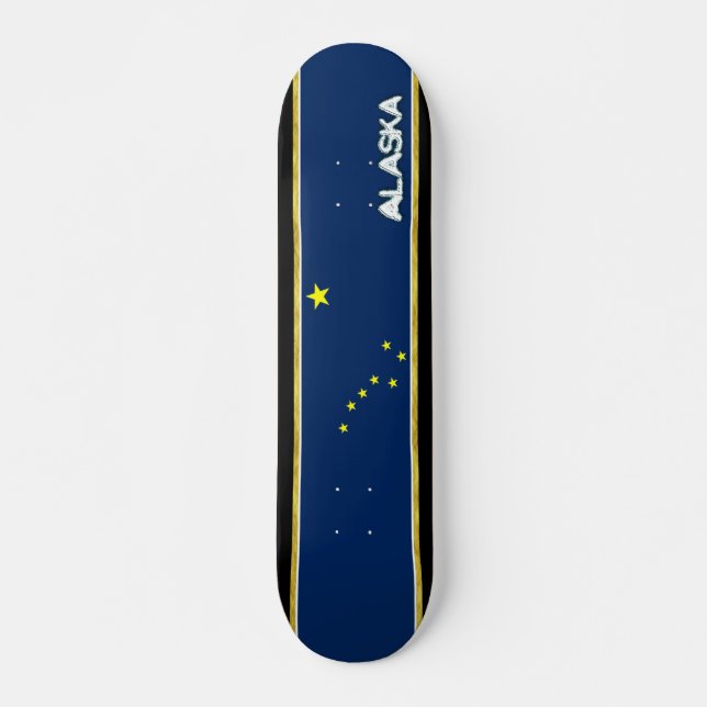 Alaska flagga mini skateboard bräda 18,5 cm (Framsida)