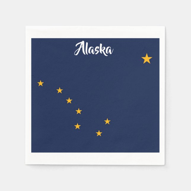 Alaska Flagga Napkins Pappersservett (Framsidan)