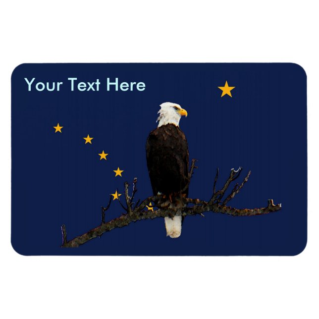 Alaska Flagga och Eagle Magnet (Horisontell)