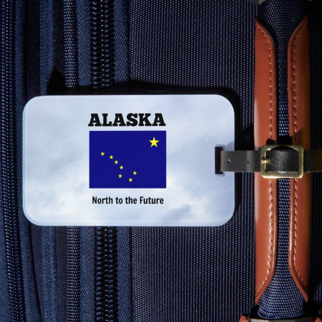 Alaska flagga och slogan bagagebricka (Framsida Insitu 4)