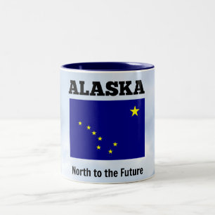 Alaska flagga och slogan Två-Tonad mugg