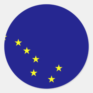 Alaska Flagga Runt Klistermärke