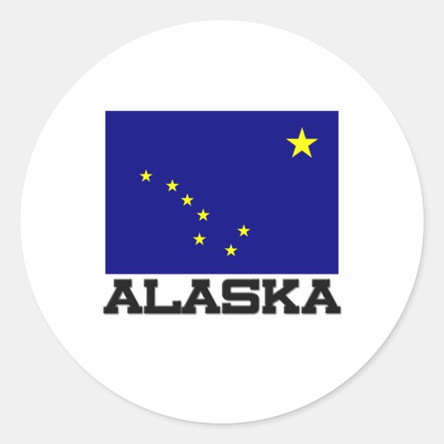 Alaska Flagga Runt Klistermärke (Framsida)