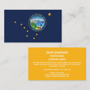 Alaska Flagga & Seal, Alaska, Flagga Visitkort