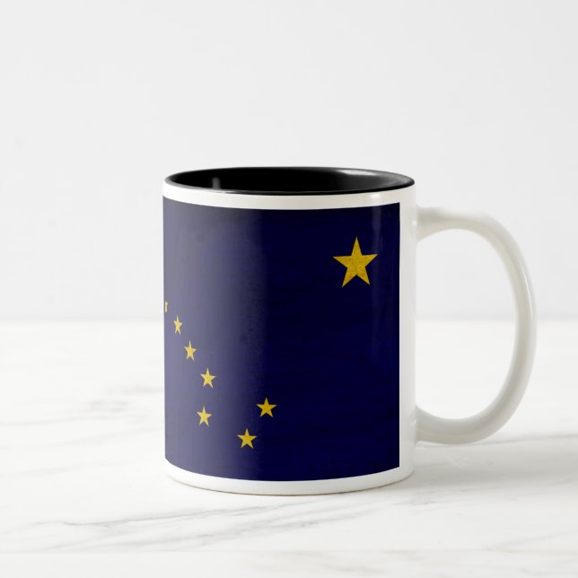 Alaska flaggamugg Två-Tonad mugg (Höger)